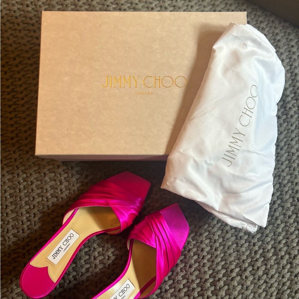 Jimmy Choo Fuchsia Satin Heels